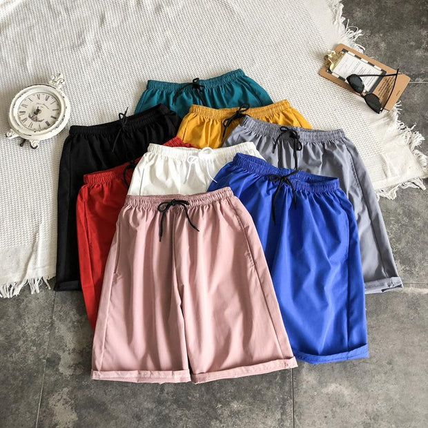 Trend solid color sports shorts