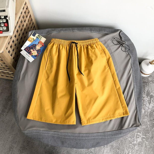 Trend solid color sports shorts