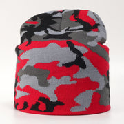Pullover camouflage jacquard knitted hat warm hat
