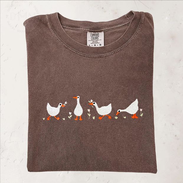 Embroidered Duck Duck Goose T-shirt