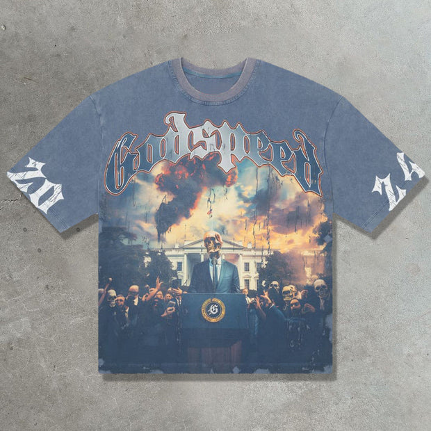 Leader casual street retro heavyweight T-shirt