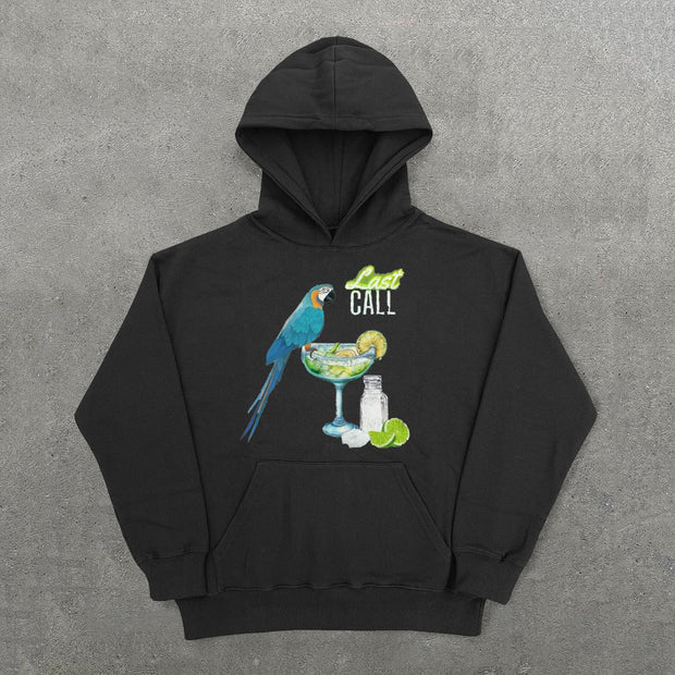 Last Call Print Long Sleeve Hoodies