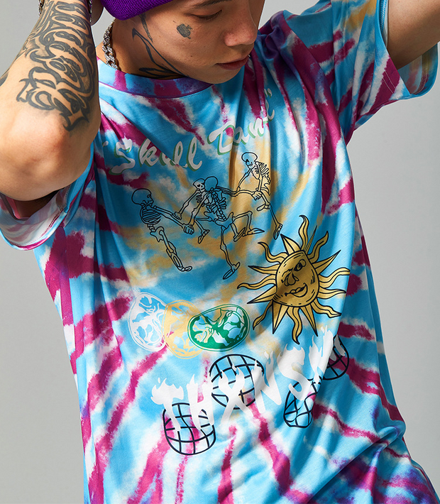 Personalized printed street tie-dye loose short-sleeved T-shirt