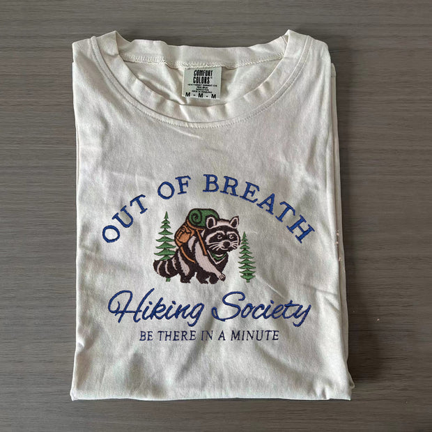 Out of Breath Hiking Society Embroidered T-shirt
