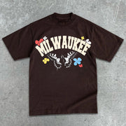 Butterfly Graphic Print Short Sleeve T-Shirt