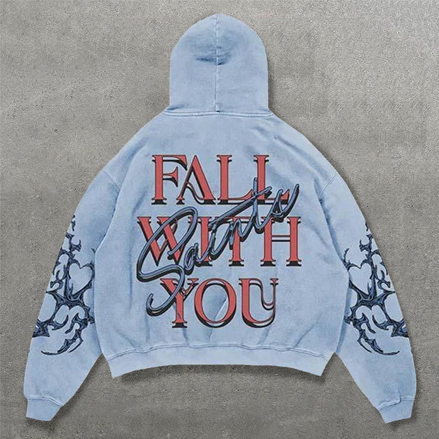 Saints All With You Print Long Sleeve Hoodies