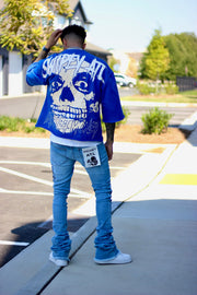 Internet Currency Skull Print Cropped T-Shirt