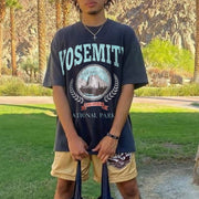 Vintage Graphic Print Short Sleeve T-Shirt