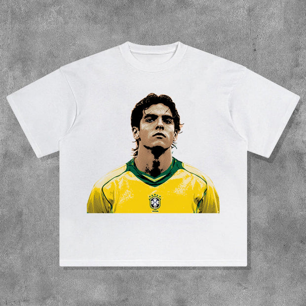 Fashion No.10 Footballer Print Short Sleeve T-Shirt