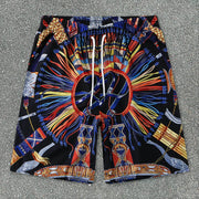 Tide brand casual Indian pattern short-sleeved shirt suit