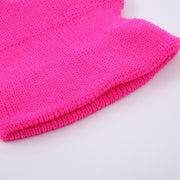 Three-hole cap letter embroidery knitted hat windproof warm hip-hop mask outdoor riding headgear