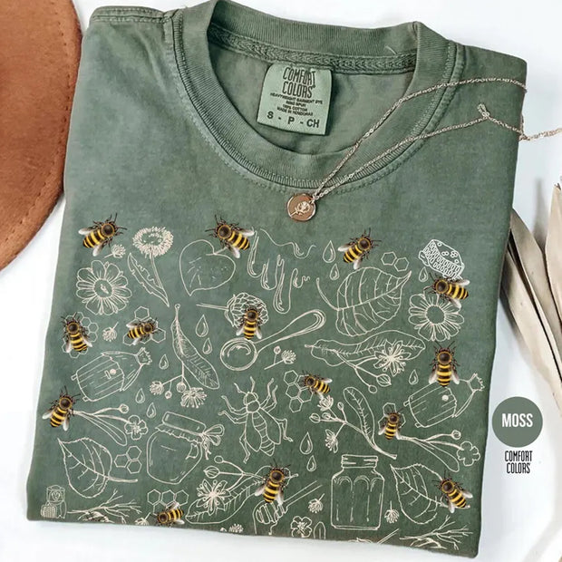 Vintage Bee Botanical T-shirt