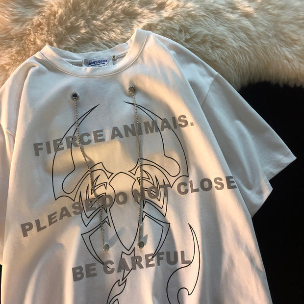 Fashion street hip-hop tide brand short-sleeved T-shirt