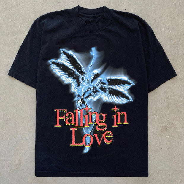 Casual personality street style round neck loose T-shirt