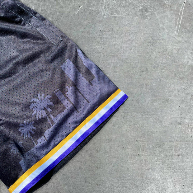 Fashion City Reflection Print Track Shorts