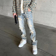Casual Retro Personalized Light Color Jeans