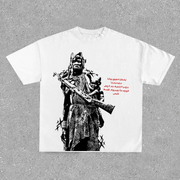 Retro Personalized Warrior Print T-Shirt