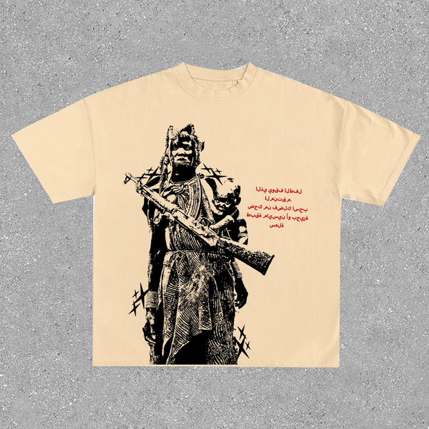 Retro Personalized Warrior Print T-Shirt