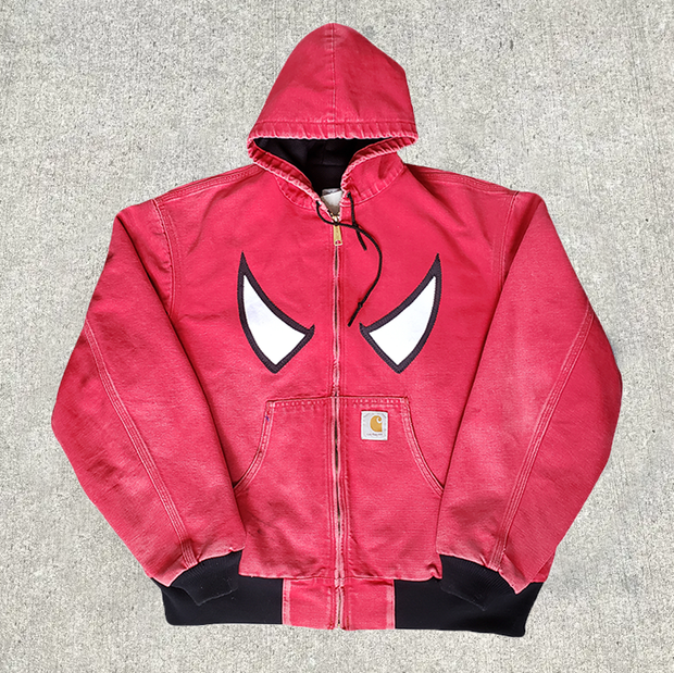 Street Spider Embroidery Zipper Lined Jacket