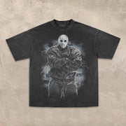 Casual retro printed T-shirt