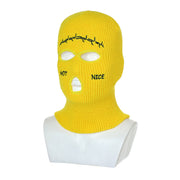 Embroidered Ski Three Hole Knit Hat Ski Warm Ear Guard Head Cover