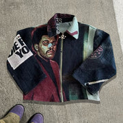 Weekend Heartless Hip Hop Rap Casual Street Festival Tapestry Zip Up Jacket