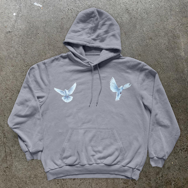 Vintage Tide Brand Print Fashion Long Sleeve Hoodie