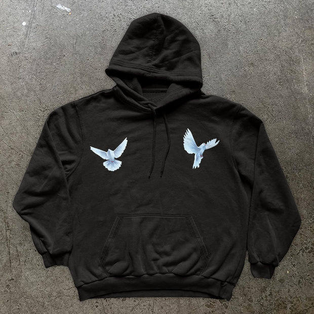 Vintage Tide Brand Print Fashion Long Sleeve Hoodie