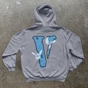 Vintage Tide Brand Print Fashion Long Sleeve Hoodie