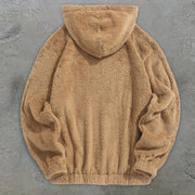 Retro Trendy Butterfly Print Plush Hoodies