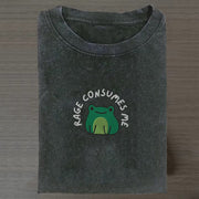 Embroidered Frog Rage Consumes Me T-shirt