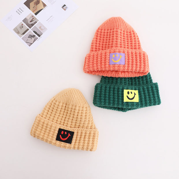 Black retro smiling men and women warm knitted hats