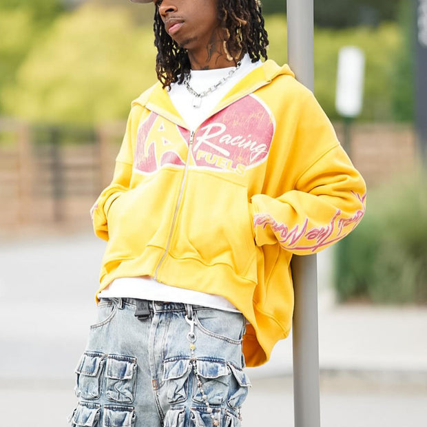 Casual Street Vintage Zipper Hoodie