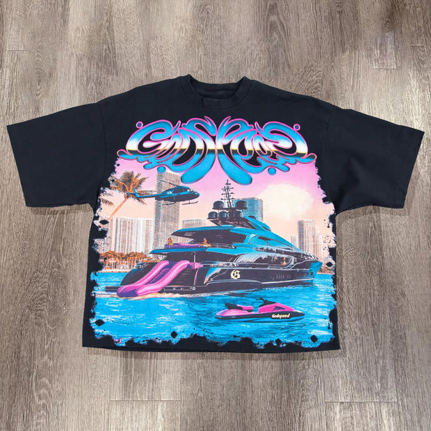 Fashion Out Of Many One Print Short Sleeve T-Shirt