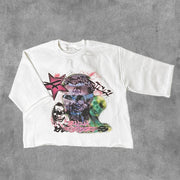 Mask Boy Printed Three-quarter Sleeve T-shirt