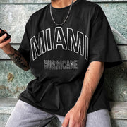 Stylish retro street style monogram print T-shirt