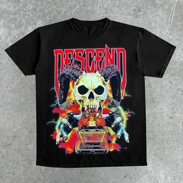 Fashion brand printed street short-sleeved T-shirt