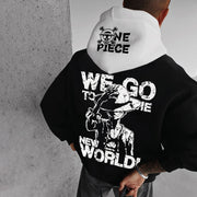Hip Hop Graphic Color Block Casual Hoodie