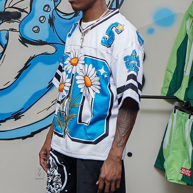 Small daisy casual mesh jersey