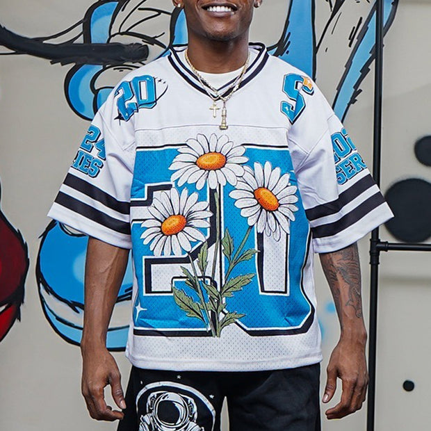 Small daisy casual mesh jersey