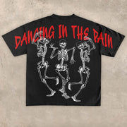 Fashion personality skull print short-sleeved T-shirt