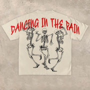 Fashion personality skull print short-sleeved T-shirt