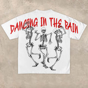 Fashion personality skull print short-sleeved T-shirt