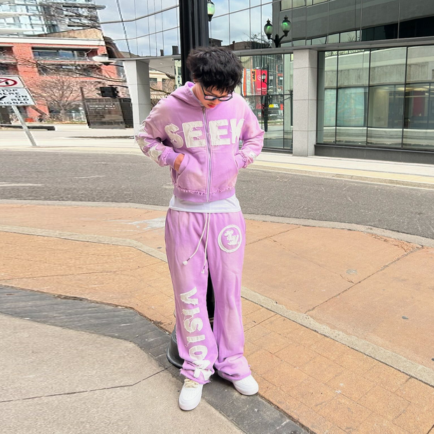 Gradient Applique Hoodie Set