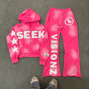 Gradient Applique Hoodie Set