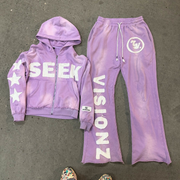 Gradient Applique Hoodie Set