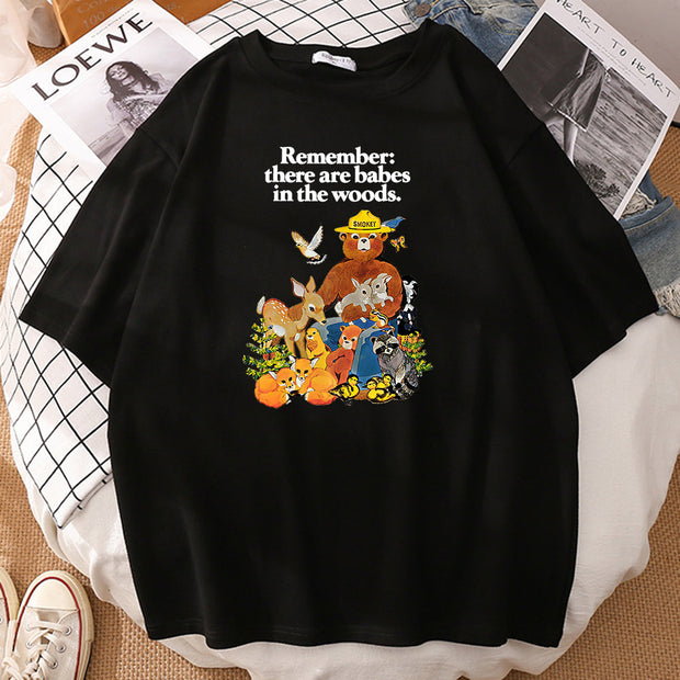 Fashion loose print T-shirt