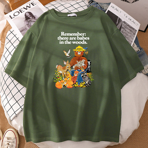 Fashion loose print T-shirt