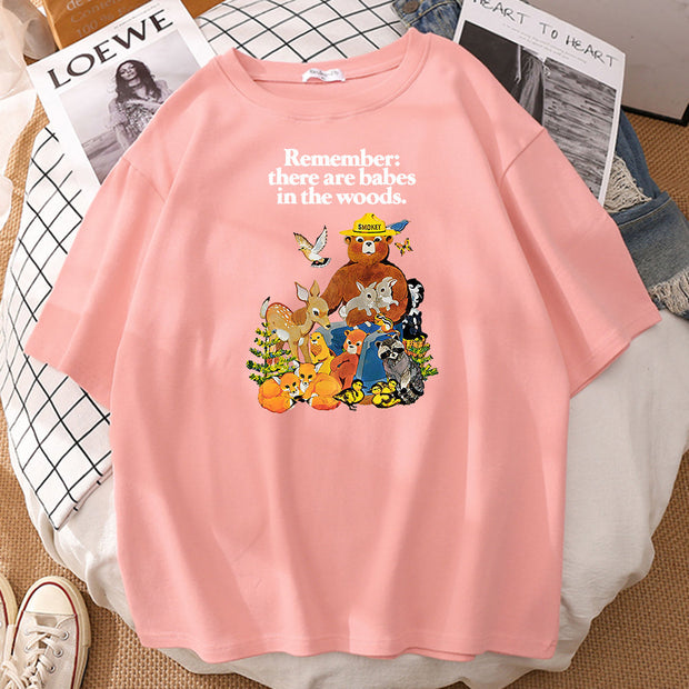 Fashion loose print T-shirt