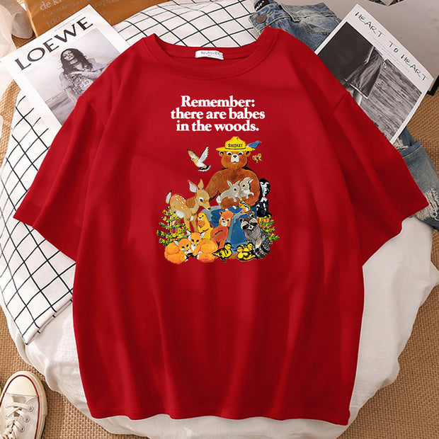 Fashion loose print T-shirt